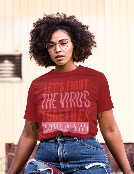 Red Let's Fight the Virus Together T-Shirt